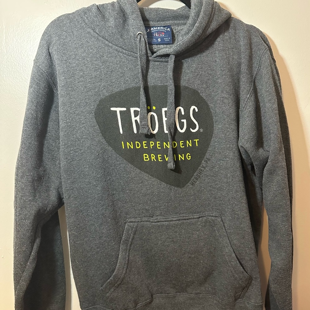 Troegs Independent Brewing Hoodie with Built in Beer Koozie in Sweatshirt pocket